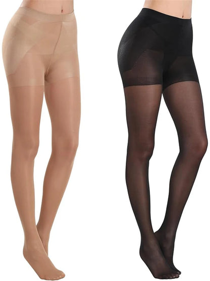40D Sheer Tights Women 1 Pair Black Stockings Control Top Pantyhose with Run Resistant 2025 New Autumn Basic Tights