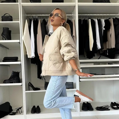 Frauen Herbst Winter Mantel Einfarbig Lange Mantel Baumwolle Jacke mit Knopf Verschluss Taschen Lose Rundhals Täglichen Jacke Oberbekleidung