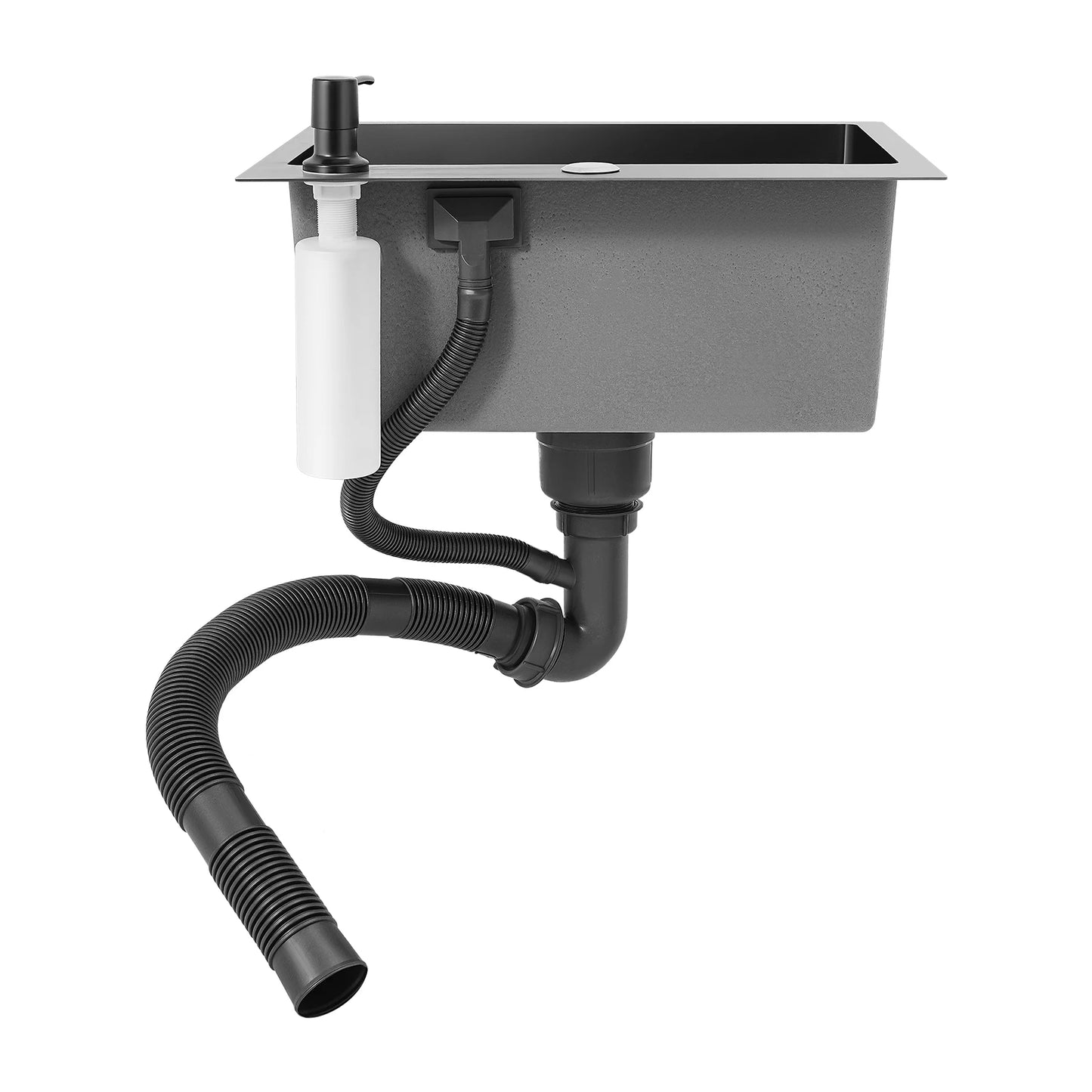 40 x 45 x 20 cm Küchenspüle-Set, Spüle aus Edelstahl 201 mit Abflusskorb und Seifenspender für Küchen, Badezimmer, Waschräume