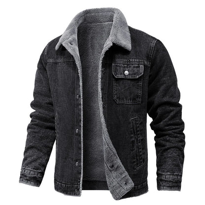 DIMUSI Winter Men's Denim Jackets Man Fleece Warm Windbreaker Jacket Fashion Mens Retro Cotton Military Jean Coats Clothing.