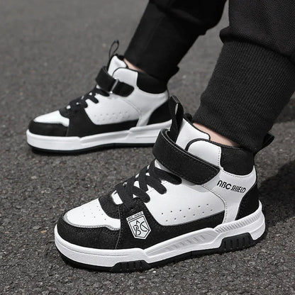 Luxury Design Girls Shoes Autumn Children Sneaker Autumn PU Leather High Top Shoes for Kids Sports Tennis Fashion Girl Sneaker