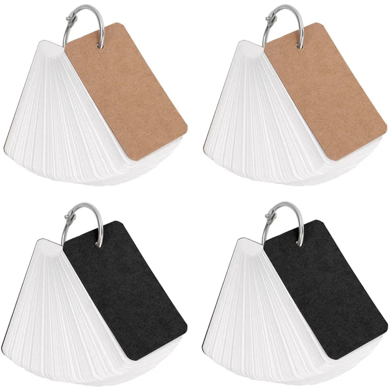 400/100 Blatt Kraftpapier, leere Karteikarten mit Binderingen, Spiralnotizblöcke, Mini-Notizbücher, Lernkarten, Buch, Kawaii-Briefpapier.