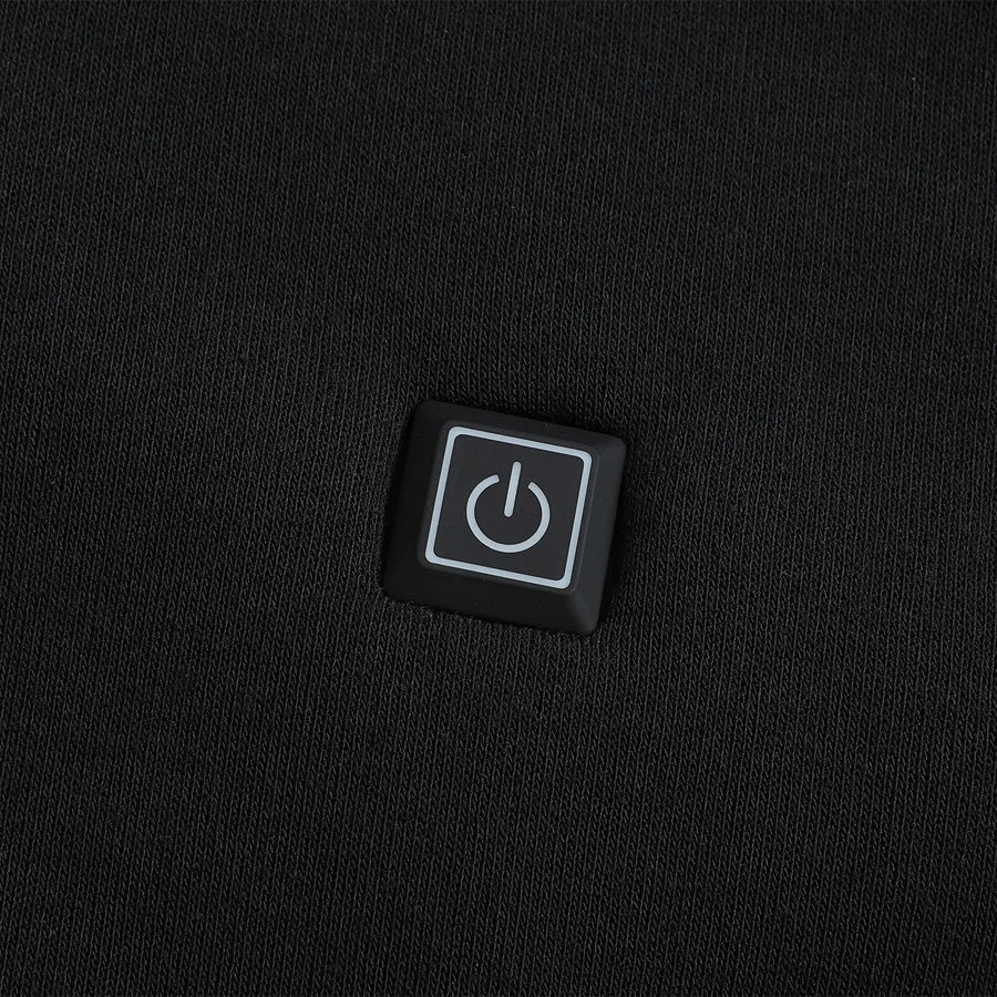 Mens USB Heated Jacket Winter Electric Heating Sweatshirt with Hood Warm Rechargeable Thermal Clothing for Outdoor Sports Skiing.