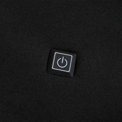 Mens USB Heated Jacket Winter Electric Heating Sweatshirt with Hood Warm Rechargeable Thermal Clothing for Outdoor Sports Skiing.