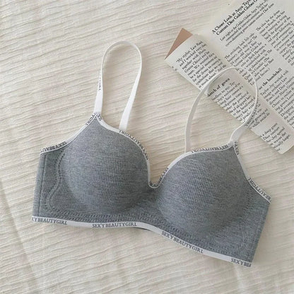Wireless Push Up Bra for Small Chest - Seamless Anti-Sagging Invisible Bralette, Enhance Lift Comfort No Trace (Letter Design)