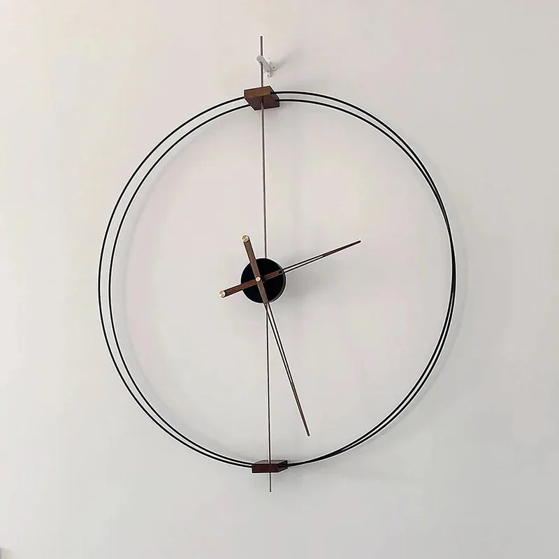 Spanische Wanduhr, minimalistische Uhr, Wohnzimmer, ästhetische Kunstuhren, Massivholzzeiger, große Wanduhr, stille Uhrwerkuhren
