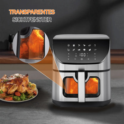 9L Oven Electric Hot fryer Oilless Cooker Multi Function air fryers Smart machine Viewing Window with LED Touch Control,Family.