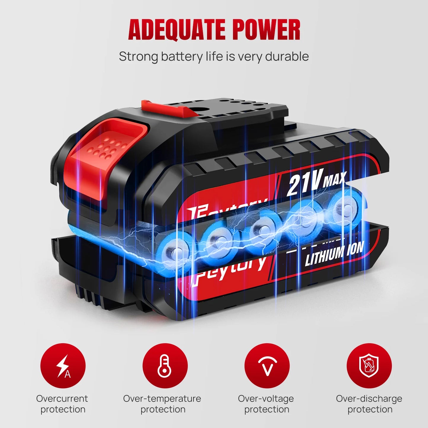 BRIEFNESS 21 V Akku-Bohrschrauber, 45 Nm, Elektroschrauber, Schnellspannbohrfutter, 2 Gänge, Geschwindigkeit, kabelloses Power-Treiber-Set mit Tragebox