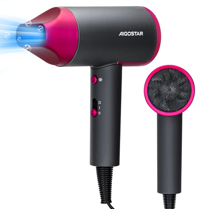 Aigostar Professional Hair Dryer, 2200W Hair Dryer, Negative Ion Technology, 2 Speed, 2 Heat and Cold Air Settings, Lightweight
