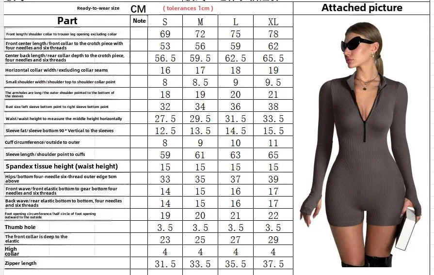 High Elasticity Yoga Suit Women's Thumb-Closed Bodysuit Zipper Tight Exercise Fitness Clothing Nylon Material Chinese Origin.
