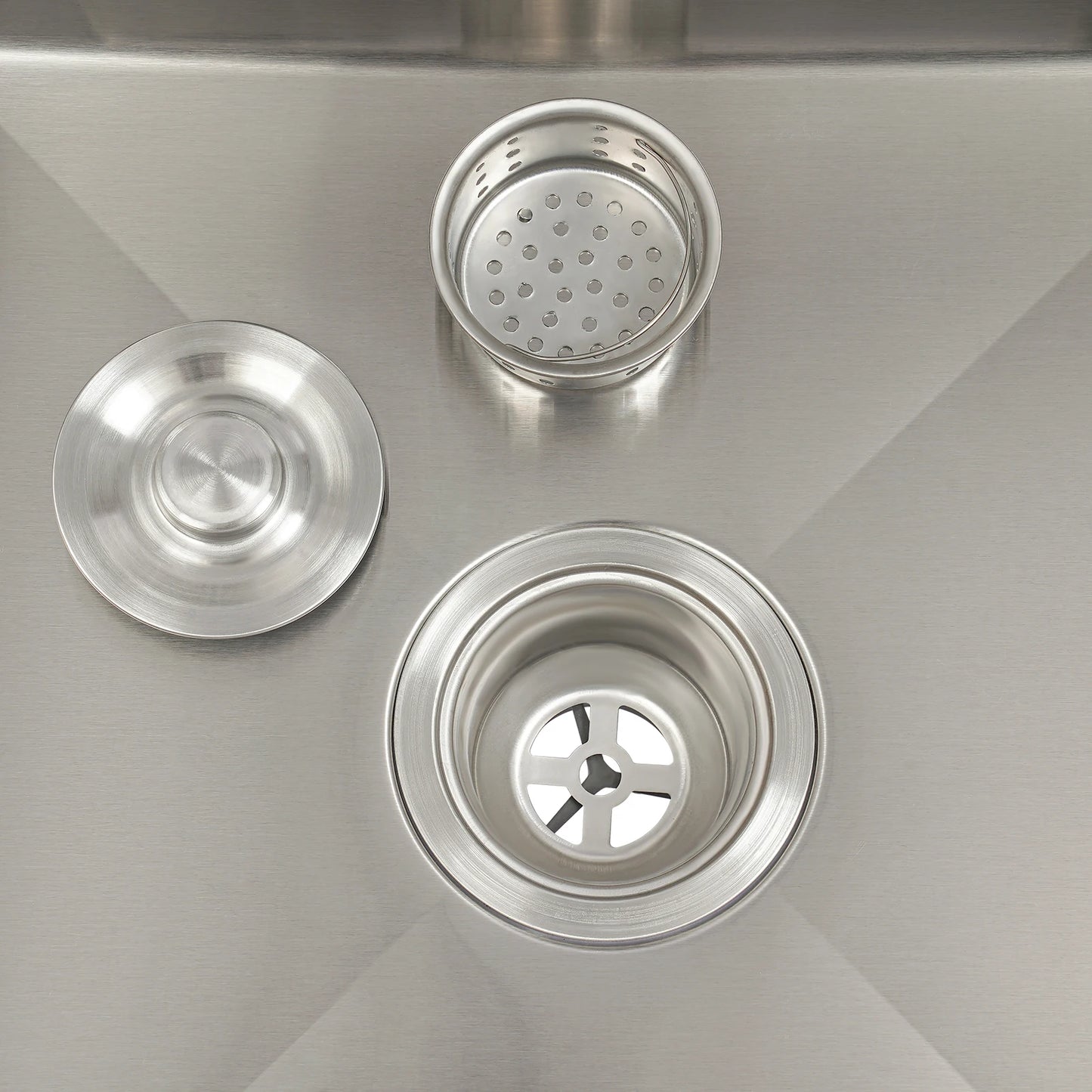 Edelstahlspüle, 45 x 50 cm, moderne Küchenspüle, Küchenspüle mit Abflussrohr, X-förmige Wassergleitungsleitung