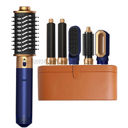 6 in 1 Hair Dryer Brush Hot Comb Set Professional Curling Iron Hair Straightener Styling Tool Negative ions Hair Dryer Household.