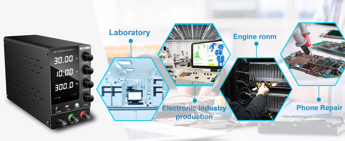 KUAIQU 200V 300V 1A DC Power Supply, 30V Programmable Adjustable Regulated Lab Bench Power Supply with PC Software,Output Switch