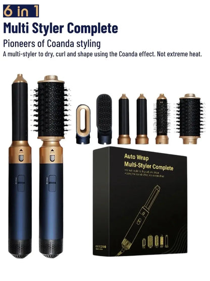 6 in 1 Hair Dryer Multi Styler With Hair Brush Curling Iron Hair Straightener Personal Care Styling Tool Hair Dryer Multi Styler
