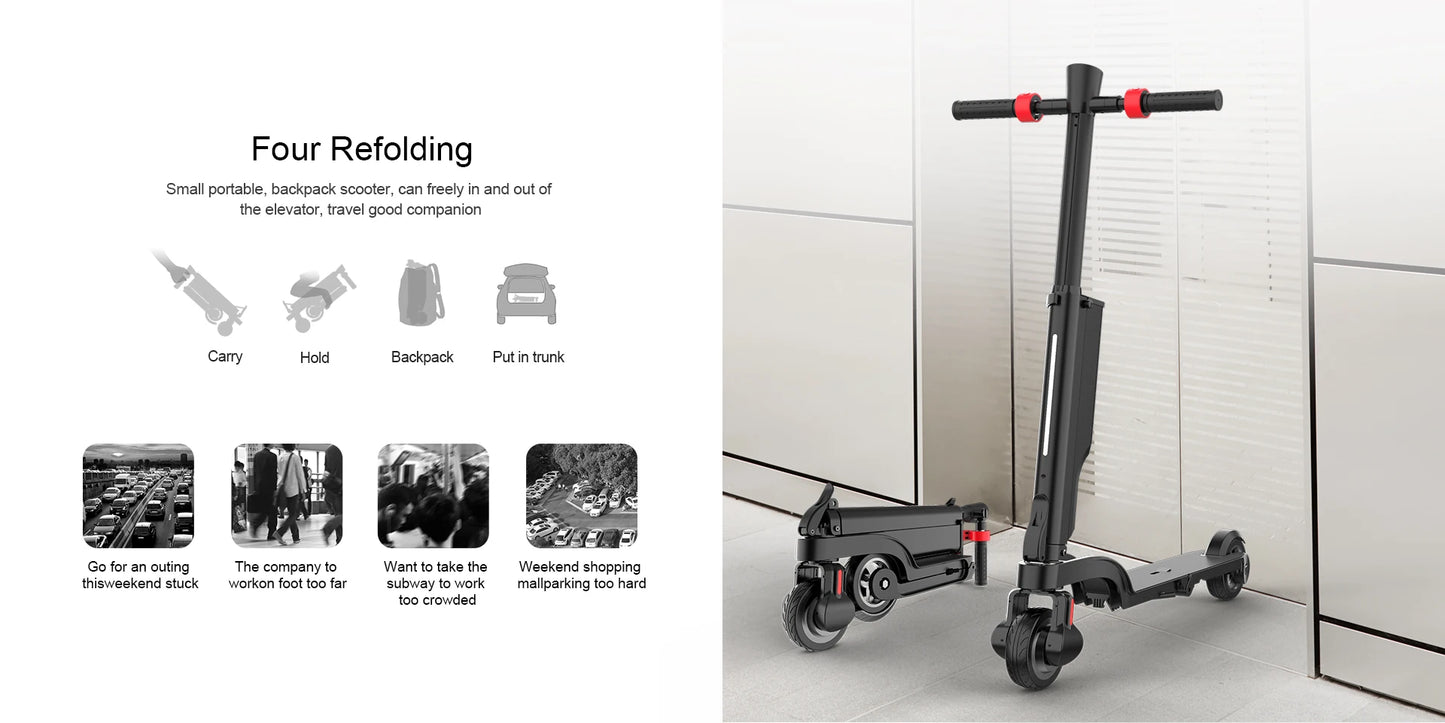 HX X6 7.5AH electric scooter e scooters 350W 25KM/H Foldable Electric Kick Scooter Scooters 5.5 Inch APP Smart adult Escooter.