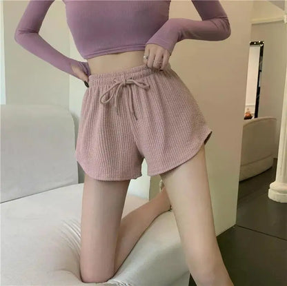 Women Gym Fitness Running Shorts Women's Summer Thin Style Loose Casual Large Size Wide Leg High Waist A-word Sports Hot Pants.