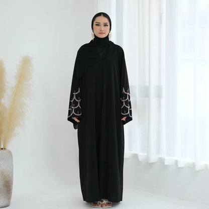 2025 Middle Eastern Islam Outfit for Muslim Women Luxury Dubai Modest Abaya Dress Eid Arabic Cardigan Plain Turkey Kaftan Robe