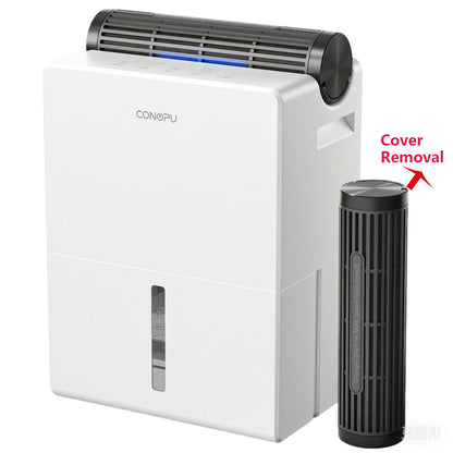 Dehumidifier 2000 ml for Bedroom, Double Hold Design, Drying Mode, Sleep Mode 30 dB, Intelligent Auto Defrost Function 24h Timer.