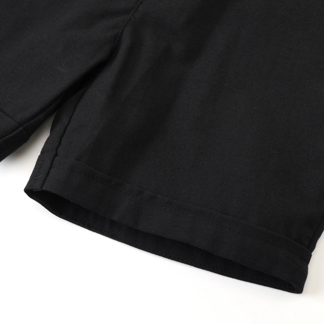 Black & White Classic Baby Boy Clothes Strap Set for Infant 1st Birthday Party Summer Short Sleeve Romper with Solid Shorts Suit.