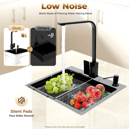 [Edelstahlspüle] Moderne Küchenspüle aus Edelstahl – Edelstahl – für die Küche – langlebig, elegant