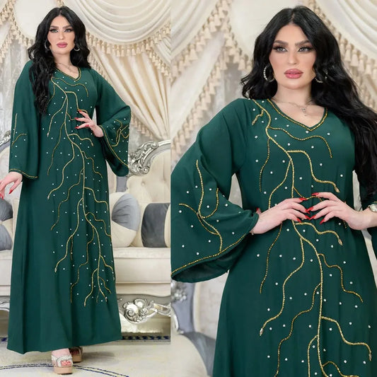 Kaftan Eid elegante muslimische Frauen Kleid Ramadan Party Dubai Abaya Truthahn Islam lange Abendkleider Musulmane elegante Vestidos