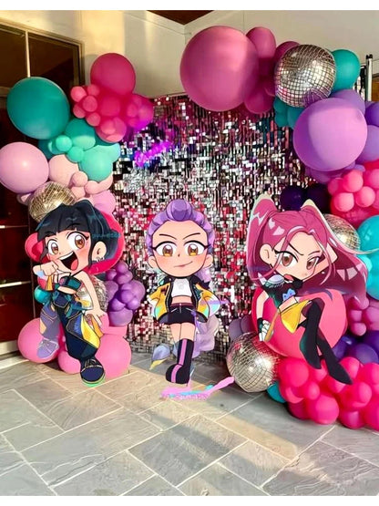 Kpop Dämonenjäger Themen Mädchen Geburtstag Luftballons Dekoration Anzahl Ballon Partyzubehör Babyparty Film Halloween Ballon