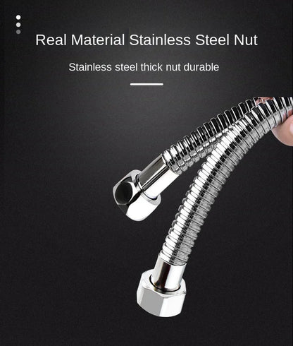 Shower Hose 1.5/2M Black/Silver Flexible Shower Hose Stainless Steel Long Bathroom Shower Pipe Extension Bathroom Accessories