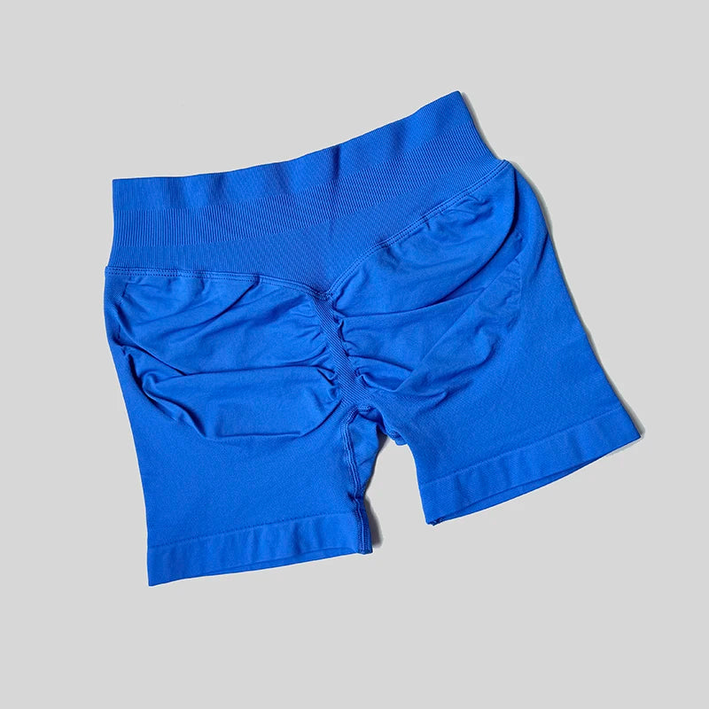 2025 Seamless Yoga Shorts Women Fitness Sports Biker 4.5" Low Ribbed Band Gym Shorts Workout Scrunch Butt Impact Leggings.