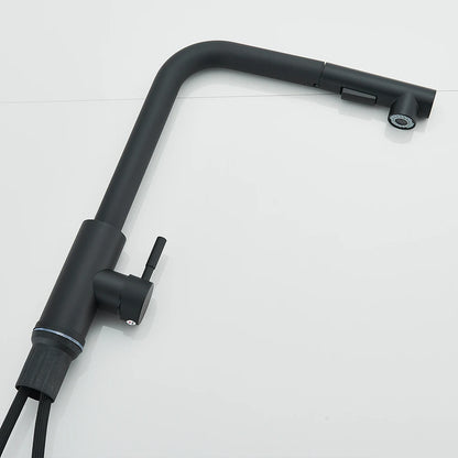 Black Pull Out Kitchen Sink Faucet Two Model Stream Sprayer Nozzle Stainless Steel Hot Cold Wate Mixer Tap Deck