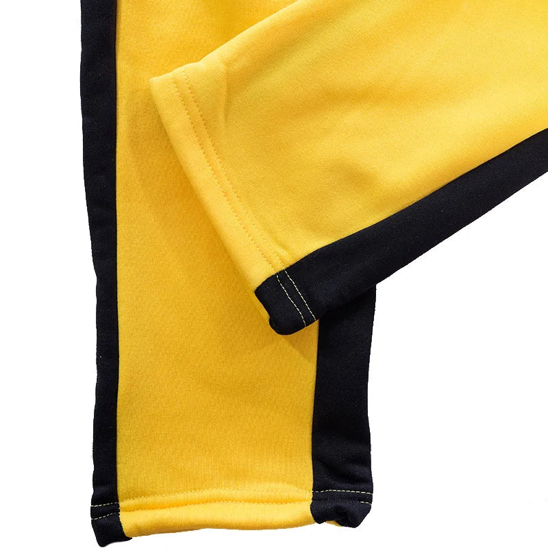 Männer 2 Stück Trainingsanzug Farbe Block Sweatsuit Streifen Casual Winter Langarm Warme Feuchtigkeit Wicking Atmungs Sportswear Anzug.