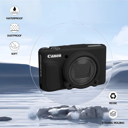 Camera Case for Canon PowerShot SX740 / SX730 Digital Camera, Soft Silicone Protective Bag Removable Lens Cover Accessories.