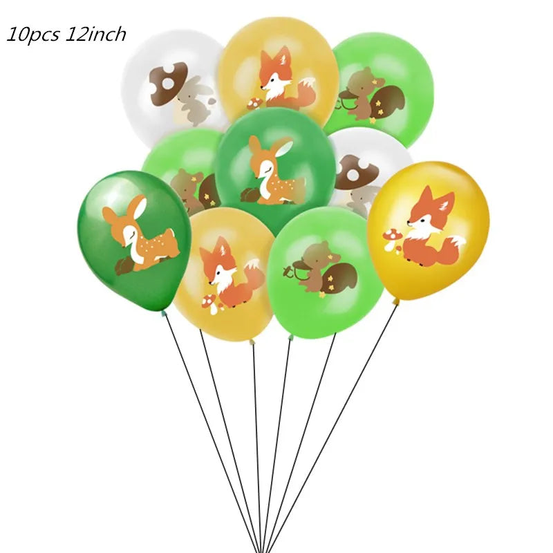 Woodland Tier Dschungel Wald DIY Party Dekoration Teller Tasse Tischdecke Geburtstag Party Baby Dusche Kinder Geburtstag Party Supplies.