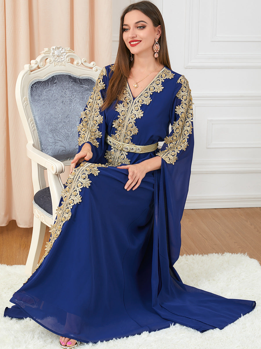 Eid Marokko Party Kleid Muslimische Frauen Abaya Kleider Langarm Abayas Dubai Türkei Islam Kaftan Robe Longue Vestidos Largos 2025