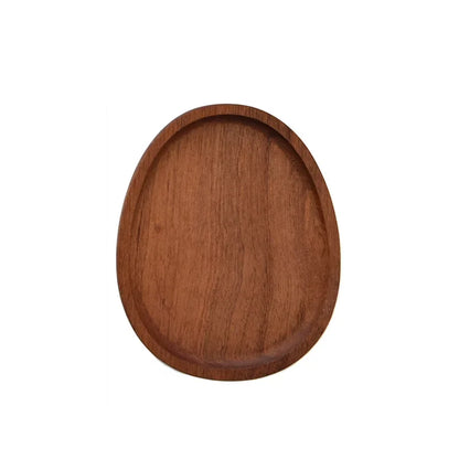 Solid Wood Serving Tray Oval Tea Tray Decorative Wood Plate Fruit Tray Vegetable Platter Home Bread Dessert Cake Plate Tableware.