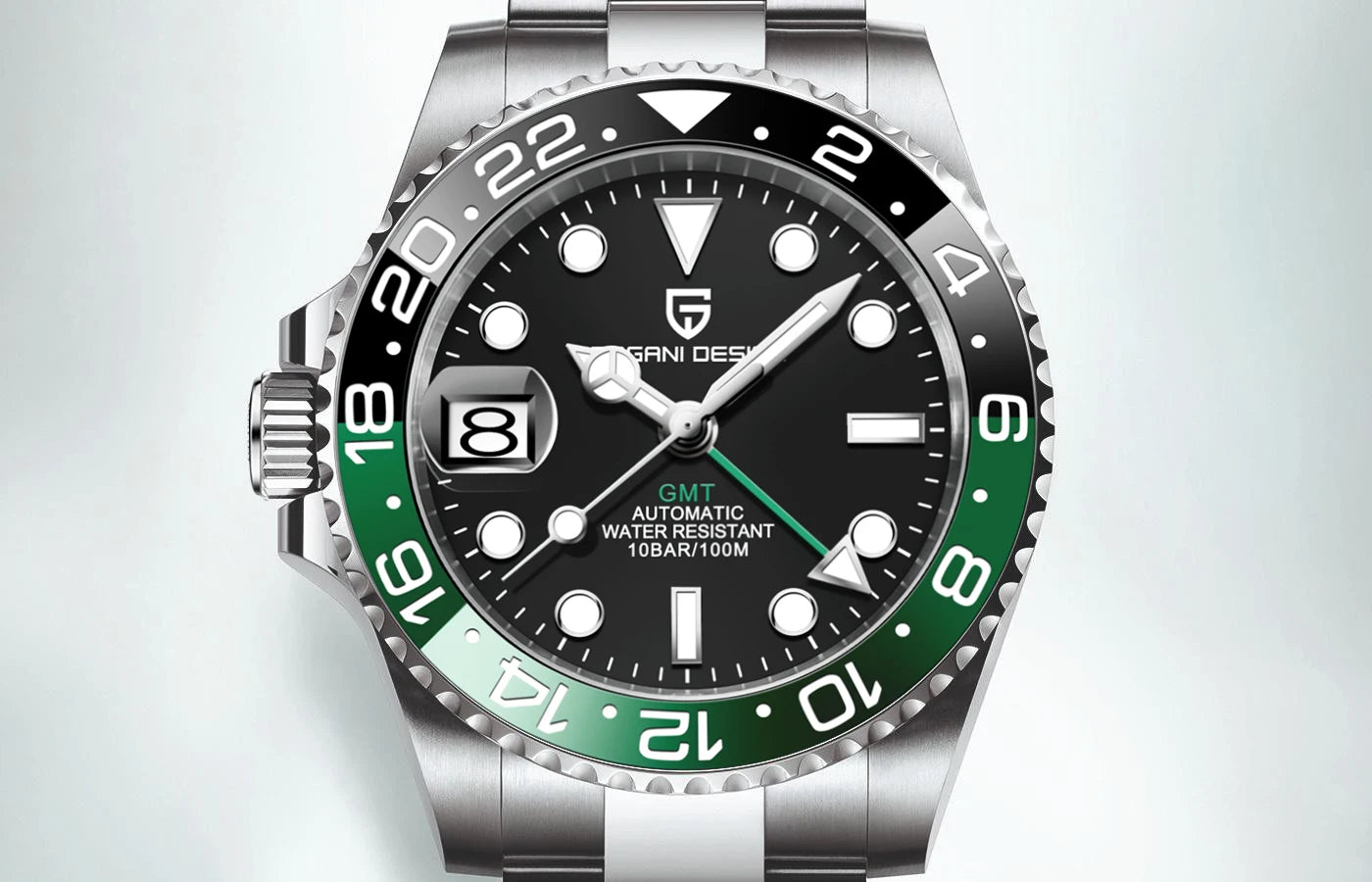 PAGANI DESIGN 40MM Ceramic GMT Automatic Watch Men's Mechanical Watch Sapphire Glass 100m Waterproof Men's Mechanical Watch.