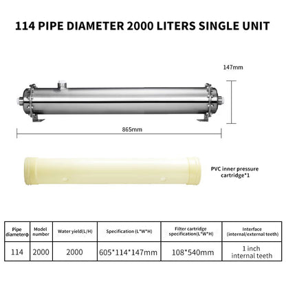 DIVEDEER Under-sink Water Purifier Central Whole-house High-flow Yellow Mud Water Tap Water Pipeline Filter Water Purifier.