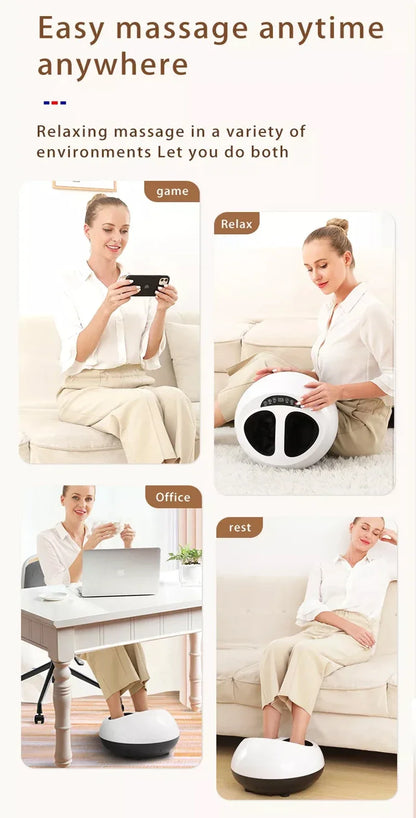 Electric Shiatsu Foot Massager Health Care Heating deep Kneading Scraping Vibration Air Compression Massage Therapy Anti-stress.