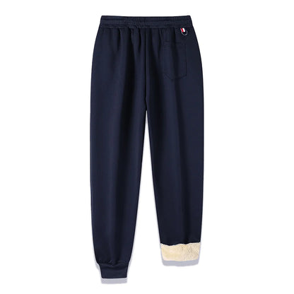 Winter Lambswool Warm Pants Men's Thicken Sweatpants Outdoor Thermal Casual Joggers Pants for Men Fleece Trousers Sportswear.