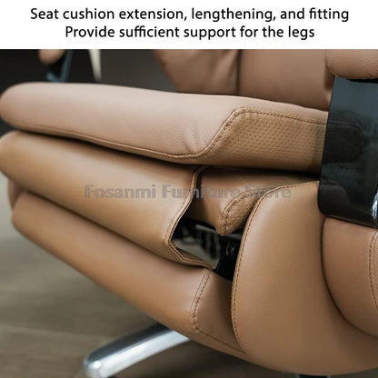 Elektrischer, bequemer Boss-Bürostuhl, Leder, verstellbar, weich, Heimcomputerstühle, ergonomischer Gaming-Schreibtisch, Drehstuhl