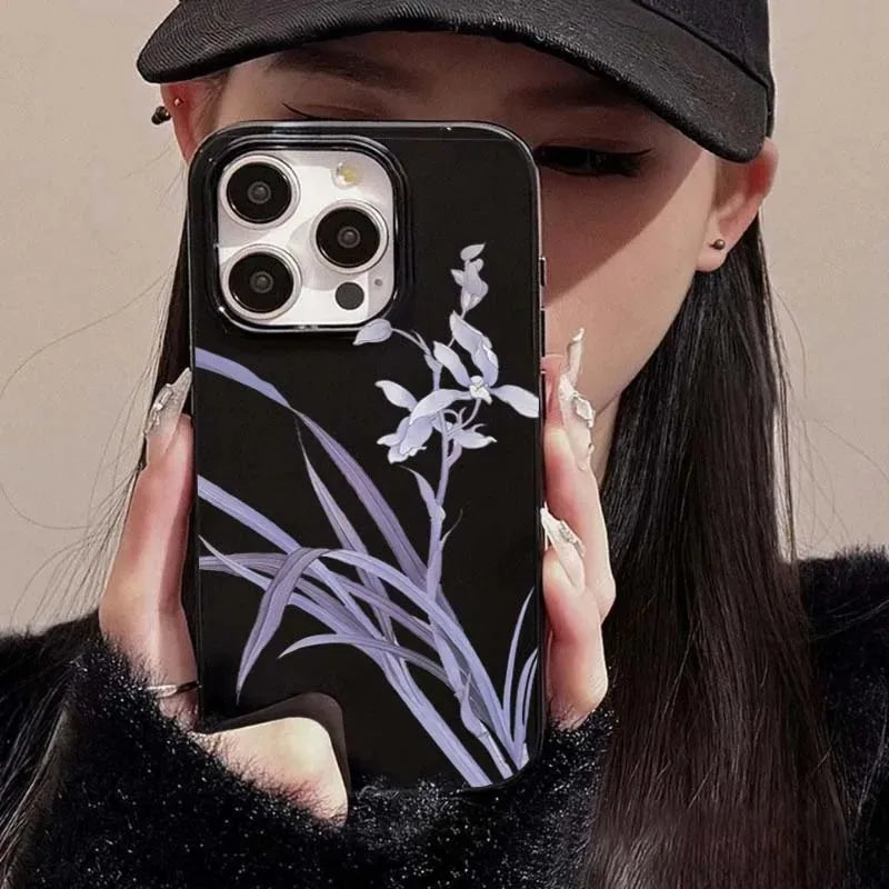 Lily Orchid Flower Print Soft Phone Case For iPhone 16 15 14 13 12 11 Pro Max XS XR X 7 8 Plus SE 2020 2022 Shockproof Cover.