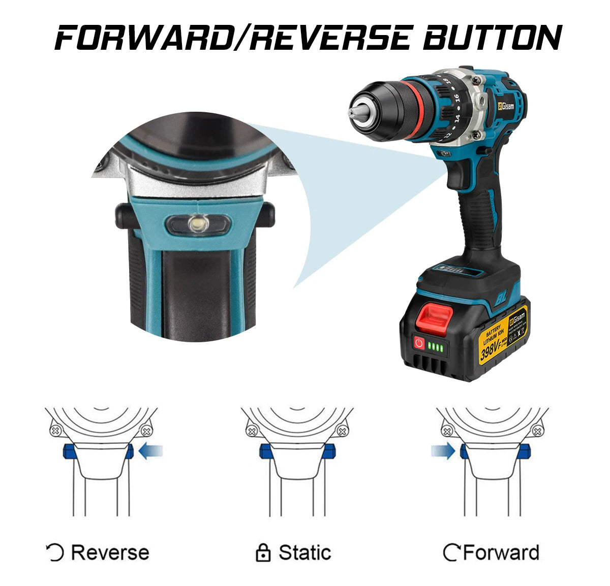 13 mm 480 N.M bürstenloser elektrischer Schlagbohrschrauber Akku-Bohrschrauber Elektroschrauber DIY-Treiber Elektrowerkzeug für Makita 18 V Akku-Pin