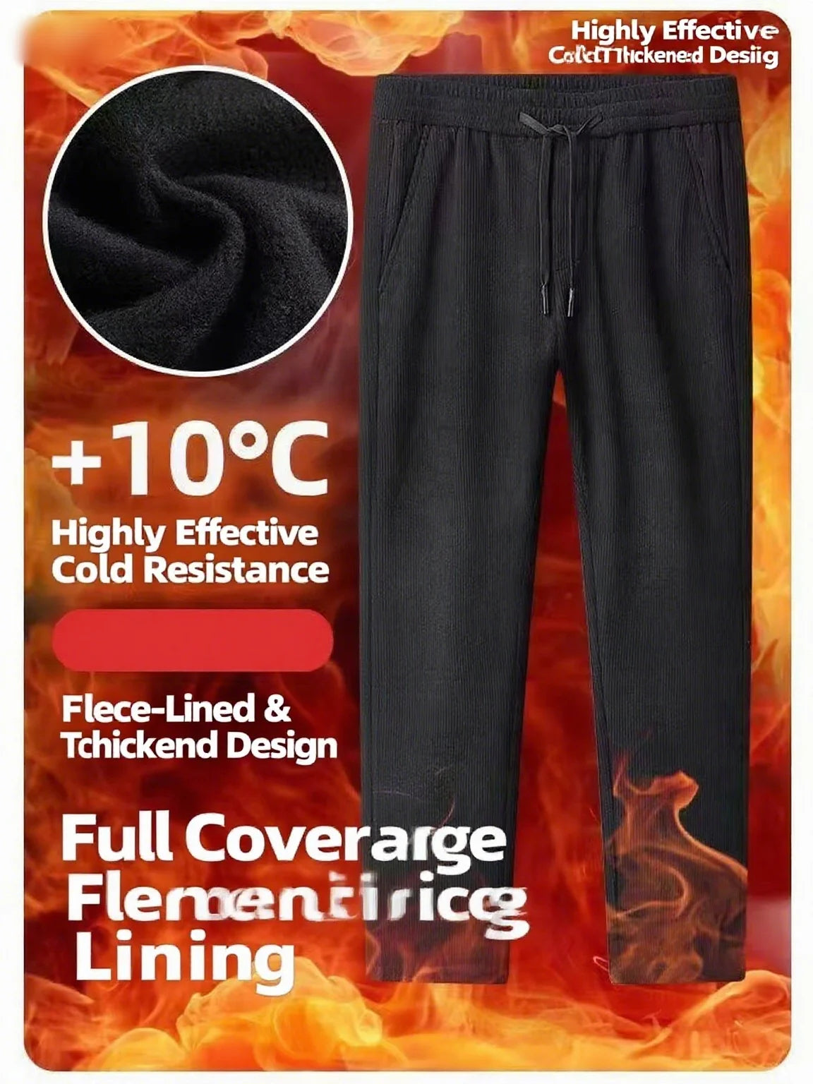 Black gray men's corduroy casual pants with drawstring, thick elastic business pants, mid waist brand winter warm pants.
