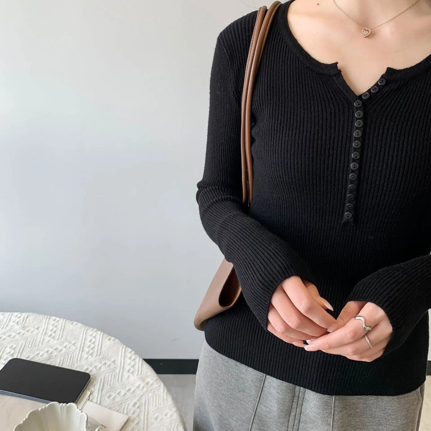 2026 frühling Herbst Grundlegende Pullover Gestrickte Frauen Pullover Taste Oansatz Pullover Weibliche Pullover Schlank Solide Bold Streifen Tops