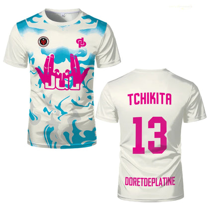 New Summer Maillot JUL Jersey Tchikita Youth Breathable Quick Dry Training Football T-shirt Men and Women Fashion Sports Tees.