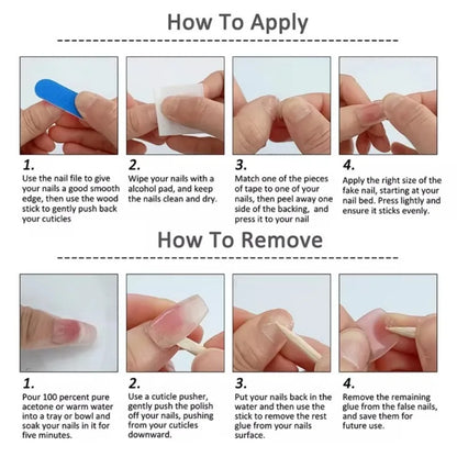 10Pcs French Handmade Press on Nails White Flower Fake Nails Wearable Stick-on Nails Full Cover False Nail Накладные Ногти 네일팁.