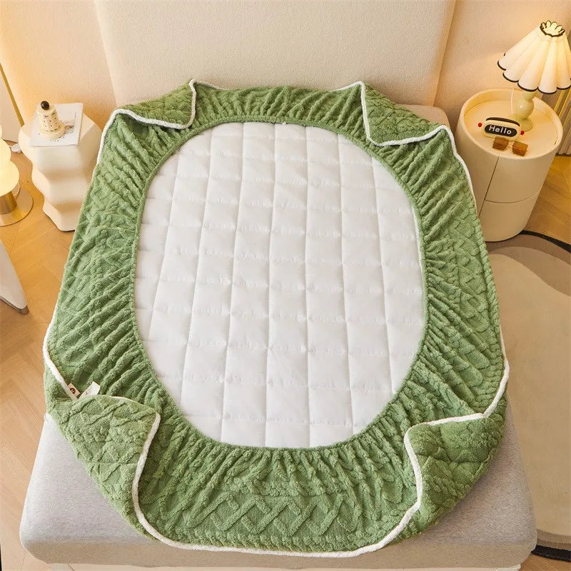 Milk Velvet Mixed With Cotton Home Bed Sheet Thickened Bed Cover Winter Velvet Mattress Coral Velvet Protective Bed Cover ZF606.