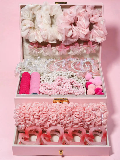 1150-Pcs Hair Clip Pearl Shark Fin Hair Grips Elastic Band Seamless Hair Bands Hair Ties Hair Accessories Gift Box Set.