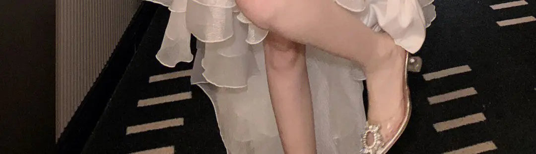 Elegante Rüschen Chic Fee Kleid Frauen Weiß Süße Koreanische Stil Prinzessin Kleid Weibliche 2023 Sommer Slash Neck Casual Party Kleid.