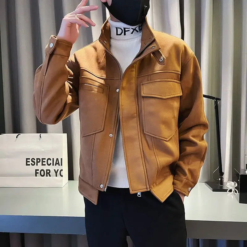 Male Bomber Jackets Stand Collar Short Korean Reviews Many Original Brands Men's Quilted Padded Coats Winter Casual Stylish Work.