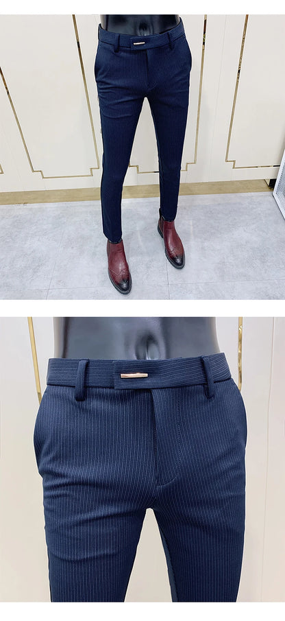 Men Suit Pants Dress Pantalone Hombre Stretch Slim Formal Trousers Calça Masculina Solid Color Casual Pants Fashion Men Clothing.